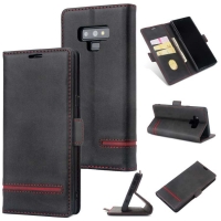 Case Samsung Galaxy Note 9 N960 #เคสฝาพับหนัง PU มีช่องใส่บัตร Business Style Protective Shell สีดำ