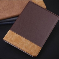 เคส Samsung Galaxy Tab S2 9.7 T810 T815 #เคสฝาพับผิวผ้าลินินสมาร์ท Linen Skin Smart Leather Flip สีน้ำตาล