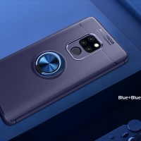 เคส Huawei Mate 20 X TPU #เคสฝาหลังมีแหวนสวมนิ้ว Finger Ring Kickstand (Built-in แผ่นโลหะ) สีฟ้า