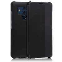 เคส Mate 10 Pro #เคสฝาพับView Window ด้านข้างแนวยาวฝาพับหนัง PU คุณภาพดี สีดำ