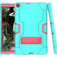 Case Samsung Galaxy Tab A 10.1 (2019) SM-T510 SM-T515 #เคสฝาหลังกันกระแทก Kickstand PC Silicone Armour Defender สี Rose / Cyan