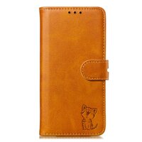 Case Xiaomi Redmi Note 8 Pro #เคสฝาพับหนัง PU ลายแมว Imprinted Cat Pattern Leather Wallet สีน้ำตาล