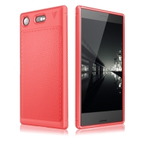 Case Sony Xperia XZ1 IVSO Gentry Series #เคสฝาหลัง TPU ลายผิเคลือบหนัง PU คุณภาพดีราคาถูก สีแดง