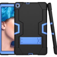 Case Samsung Galaxy Tab A 10.1 (2019) SM-T510 SM-T515 #เคสฝาหลังกันกระแทก Kickstand PC Silicone Armour Defender สี Baby Blue / Black