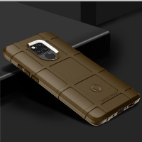เคส Huawei Mate 20 X #เคสฝาหลัง Rugged Shield Series Soft Silicone Shock Absorption Matte กันกระแทก สีน้ำตาล
