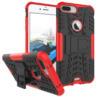 Case iPhone 7 Plus #เคสฝาหลังมีขาตั้ง Cool Tyre PC + TPU Case Dual Guard with Kickstand สีแดง