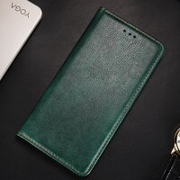เคส Huawei P40 #เคสฝาพับหนัง PU มีช่องเสียบบัตร ฝาปิดแม่เหล็กดูดซับอัตโนมัติ สีเขียว
