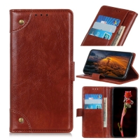 Case Galaxy Note 10+ #เคสฝาพับแบบกระเป๋าสตางค์ Nappa Texture Wallet Stand Leather สีน้ำตาล