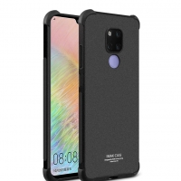 Case Huawei Mate 20 X #เคสฝาหลังSkin Feel Anti-drop TPU Case + ฟิล์มกันรอย Explosion-proof Screen Film Metal Black ผิวด้าน