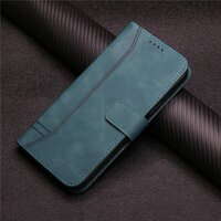 เคส Samsung Galaxy A53 5G#เคสฝาพับแม่เหล็กพร้อมช่องใส่บัตรแบบกระเป๋าสตางค์ Magnetic Flip Wallet Bracket Leather TPU Phone Case สีเขียว