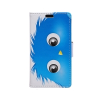 Wallet Stand Leather Cover Case for Huawei P9 - Blue and Yellow Hairy Dolls
