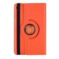 Case Huawei MediaPad M5 8.4 นิ้ว #เคสฝาพับหนังผิวลิ้นจี่ Litchi Grain 360 Degree Rotary สีส้ม