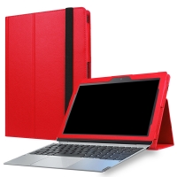 เคส Lenovo Ideapad Miix 320 #เคสฝาพับหนัง PU ผิวลิ้นจี่ สินค้าดีราคาถูก สีแดง
