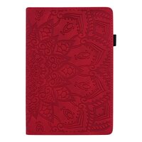 เคส Huawei MatePad 10.4 #เคสฝาพับหนัง PU พิมพ์ลายนูน Imprinted Pattern Leather Stand Case สีแดง