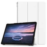 เคส Samsung Galaxy Tab S4 10.5 T830 T835 T837 #เคสฝาพับแบบ 3 พับ Tri-fold PU Leather Auto-wake / Sleep Stand Smart Tablet สีขาว