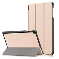 Case Samsung Galaxy TAB A 10.1 2019 SM-T510/SM-T515 #เคสฝาพับหนัง PU แบบพับ 3 พับ Tri-fold Stand Flip Leather Case สีทอง