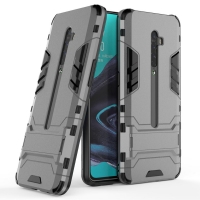 เคส OPPO Reno 2F #เคสฝาหลังพลาสติก ไฮบริด TPU + Kickstand (สินค้าพร้อมส่ง) สีเทา