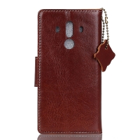 เคส Huawei Mate 10 Pro #เคสสไตล์กระเป๋าสตางค์หนังแท้ Crazy Horse Genuine Leather Wallet สีน้ำตาล