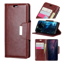 Case realme 8 (5G) #เคสฝาพับหนัง PU แบบกระเป๋าสตางค์ Textured PU Leather Wallet สีน้ำตาล