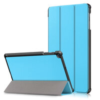 Case Samsung Galaxy TAB A 10.1 2019 SM-T510/SM-T515 #เคสฝาพับหนัง PU แบบพับ 3 พับ Tri-fold Stand Flip Leather Case สีฟ้า