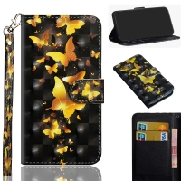 เคส Huawei Mate 20 Pro #เคสฝาพับแบบกระเป๋าสตางค์ Pattern Printing Wallet Stand ลาย Gold Butterfly