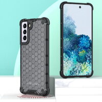เคส Samsung Galaxy S21+ #เคสฝาหลังกันกระแทก Honeycomb Shock Absorber TPU + PC + Silicone Hybrid สีดำ