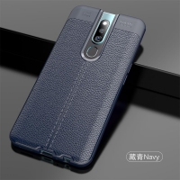 Case OPPO F11 Pro #เคสฝาหลังหนังPU สีน้ำเงินเข้ม