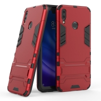 เคส Huawei Y9 (2019) #เคสฝาหลังพลาสติก ไฮบริด TPU + Kickstand สีสันสวยงามทันสมัย สีแดง