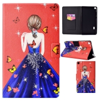 Case Huawei MediaPad T3 7.0 (BG2-W09) #เคสฝาพับหนัง PU พิมพ์ลาย Patterned Card Holder Stand Leather ลาย Butterfly and Pretty Girl