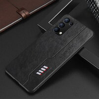 เคส OPPO Reno 6Z 5G #เคสฝาหลังเคลือบหนัง PU Leather Protective Sleeve Comprehensive Camera Protection สีดำ