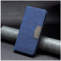 เคส Samsung Galaxy A72 / A72 5G #เคสฝาพับหนัง PU สไตล์กระเป๋าสตางค์พร้อมช่องใส่การ์ด Luxury Flip Stand Card Phone Leather Wallet Cover Casing สีน้ำเงิน