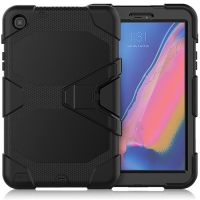Case Samsung Galaxy Tab A 8.0 (2019) P200 P205 #เคสฝาหลังไฮบริดกันกระแทก ซิลิโคน+พลาสติก Combo Shell น้ำหนักเบา สีดำ