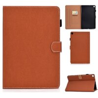 เคส Samsung Galaxy Tab S6 Lite 10.4 SM-P610 P615 P617 #เคสฝาพับหนัง PU มีช่องใส่บัตร Magnetic Flip PU Leather Case Cover Stand สีน้ำตาล