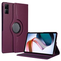 เคส Redmi Pad 10.61" 2022 #เคสฝาพับหนังผิวลิ้นจี่ Litchi Grain 360 Degree Rotary สีม่วง
