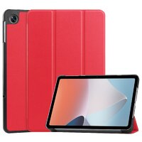 เคส OPPO Pad Air 10.36 นิ้ว #เคสฝาพับหนัง PU แบบ 3 พับ Tri-fold Stand Leather Smart Tablet สีแดง