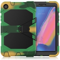 Case Samsung Galaxy Tab A 8.0 (2019) P200 P205 #เคสฝาหลังไฮบริดกันกระแทก ซิลิโคน+พลาสติก Combo Shell น้ำหนักเบา สีลายพราง