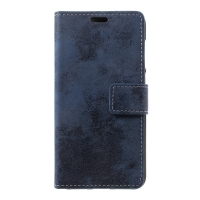 เคส Samsung Galaxy Note 9 #เคสฝาพับหนัง PU สไตล์ Retro มีช่องเสียบบัตร สีฟ้า