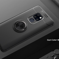 เคส Huawei Mate 20 X TPU #เคสฝาหลังมีแหวนสวมนิ้ว Finger Ring Kickstand (Built-in แผ่นโลหะ) สีดำ