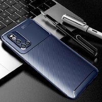 เคส Vivo V19 #เคสฝาหลังนิ่ม Carbon Fiber Anti-drop TPU Protection สีน้ำเงิน