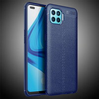Case OPPO A93 #เคสฝาหลัง TPU ผิวลิ้นจี่ช่วยป้องกันลายนิ้วมือและกันลื่นได้ดี สีน้ำเงินเข้ม