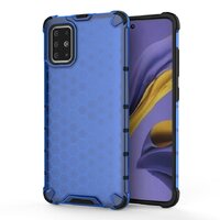 Case Samsung Galaxy A51 #เคสฝาหลังกันกระแทก Honeycomb Shock Absorber TPU + PC + Silicone Hybrid สีน้ำเงิน