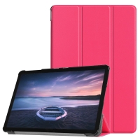 เคส Samsung Galaxy Tab S4 10.5 T830 T835 T837 #เคสฝาพับแบบ 3 พับ Tri-fold PU Leather Auto-wake / Sleep Stand Smart Tablet สีโรส
