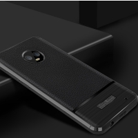 Case Motorola Moto G6 Plus #เคสฝาหลัง TPU นิ่มผิวลิ้นจี่กันลื่นคุณภาพดีราคาถูก สีดำ