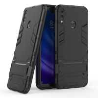 เคส Huawei Y9 (2019) #เคสฝาหลังพลาสติก ไฮบริด TPU + Kickstand สีสันสวยงามทันสมัย สีดำ