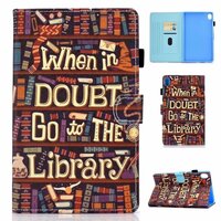 เคส Huawei MediaPad M6 10.8 นิ้ว #เคสฝาพับพิมพ์ลายหนัง PU พร้อมที่เก็บการ์ด Pattern Printing PU Leather Tablet Stand Case with Card Storage ลาย Bookshelf
