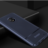 Case Motorola Moto G6 Plus #เคสฝาหลัง TPU นิ่มผิวลิ้นจี่กันลื่นคุณภาพดีราคาถูก สีน้ำเงิน