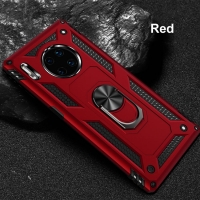 Case Huawei Mate 30 Pro#เคสฝาหลัง Hybrid TPU+PC มีแหวนสวมนิ้ว สีแดง