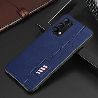 เคส OPPO Reno 6Z 5G #เคสฝาหลังเคลือบหนัง PU Leather Protective Sleeve Comprehensive Camera Protection สีน้ำเงิน