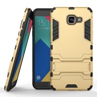 Case Samsung Galaxy A9 / A9 Pro #เคสไฮบริดแบบ solid PC + TPU Kickstand ( สินค้าพร้อมส่ง) สีทอง