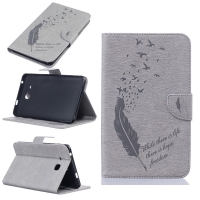 เคสSamsung Galaxy Tab A 7.0 SM-T280 SM-T285 T280 T285#เคสฝาพับแบบกระเป๋าสตางค์พิมพ์ลายสวยงามทันสมัย สินค้าดีราคาเบาๆ ลาย สีเทา